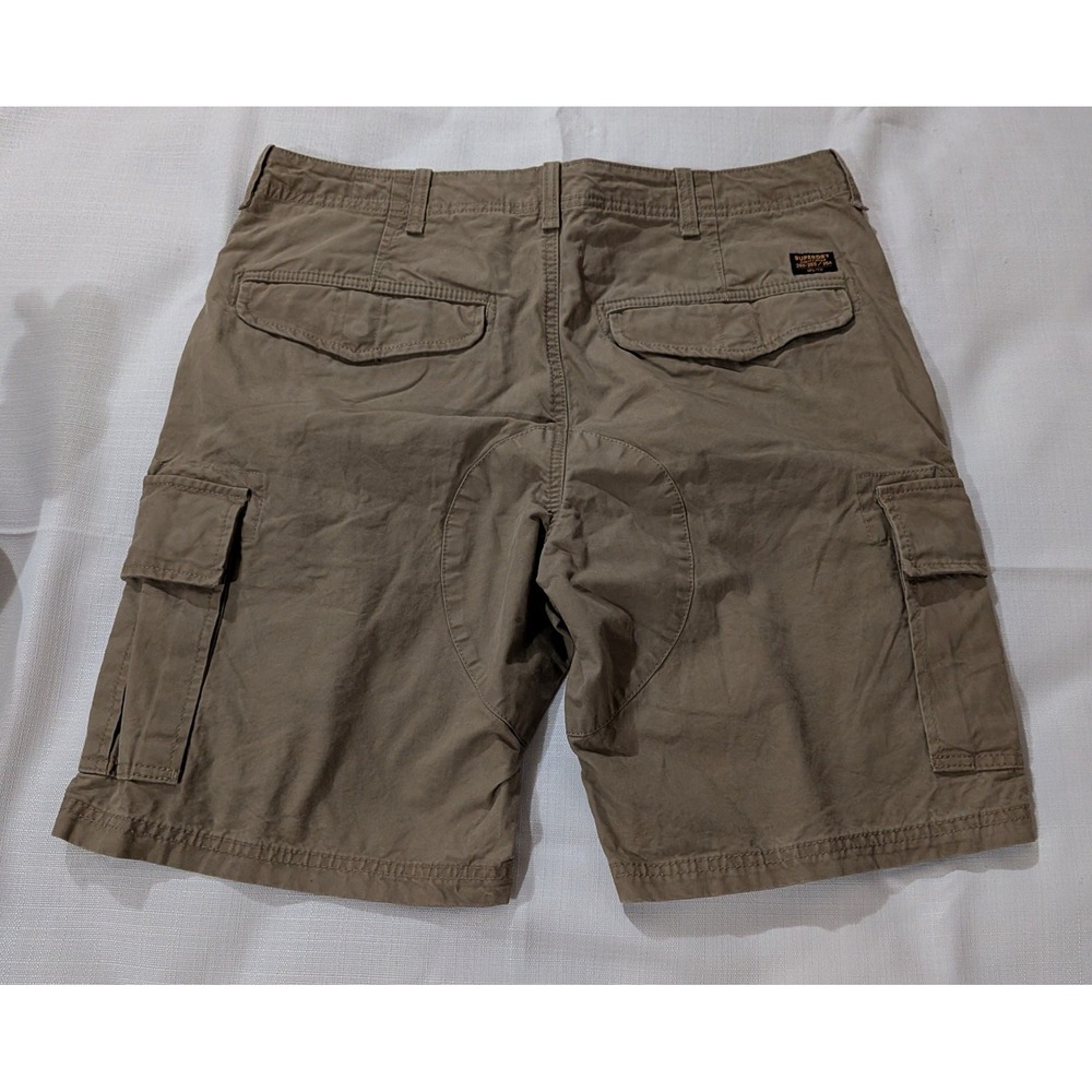 Superdry Mens Cotton Khaki Cargo Shorts Sz 36X10 Utility Grunge Gorpcore Skater - Picture 2 of 4